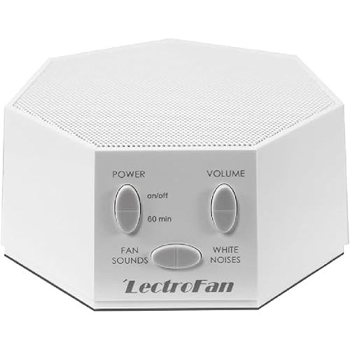 Adaptive Sound Technologies LectroFan Classic White Noise Machine - Global Power Edition with Adaptors for US, UK & EU - 20 Non-Looping Fan & White Noise Variations - White