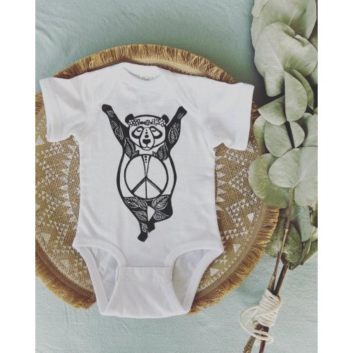 Inner Peace Panda Baby Bodysuit — Hippie Baby Co