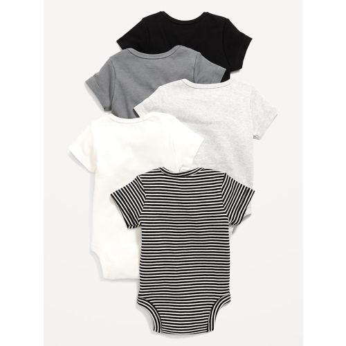 Unisex Short-Sleeve Bodysuit 5-Pack for Baby-PINK