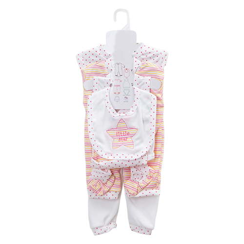 Splozh Layette Gift Set for Baby Boys Baby Layette Gift Set for Girls 8 Piece Jumpsuit+Top+Pant+Bib+Hat+Socks Girl Gift Set Baby Clothes Red,0-3 Months