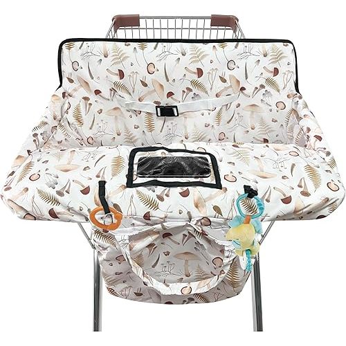Shopping Cart Cover for Baby,2-in-1 High Chair Cover with Portable Cloth Bag,Cart Seat Pad for Babies Grocery Cushion Cover Restaurant,Suitable for All Supermarkets