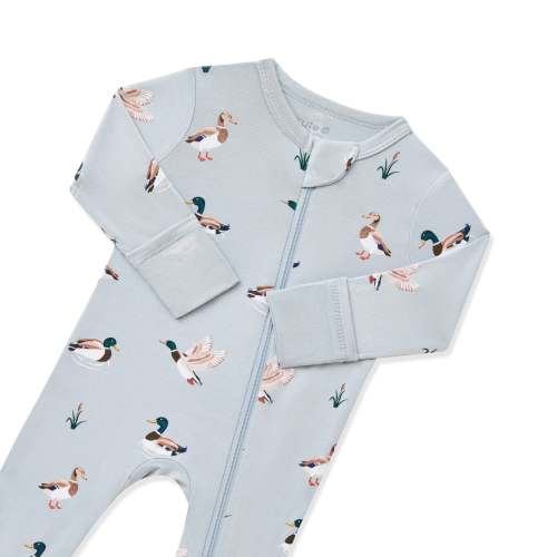 Zippered Romper in Mallard Duck