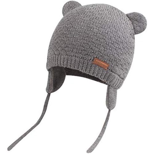 BAVST Baby Beanie Hat for Winter with Earfalp Cute Bear Kids Toddler Girls Boys Warm Knit Cap 0-2Years