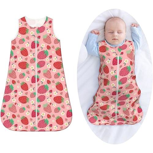 Figtihw Strawberry Cute Baby Wear Blanket Unisex Sleep Blanket Soft Sleeping Bag For Baby Girls Boys