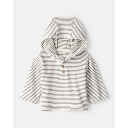 Baby Boy Long-Sleeve Striped Hooded Top - Grey - Carter's | Carter's