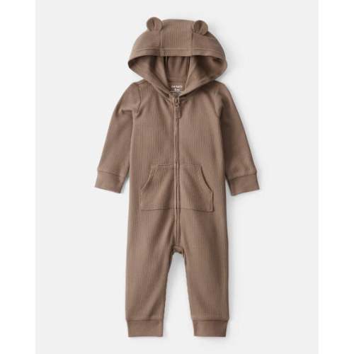 Baby Boy Bear Long-Sleeve Jumpsuit - Brown - Carter's | Carter's