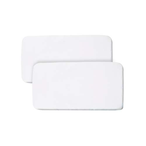 All-in-One Fitted Sheet & Waterproof Cover, For 33" x 15"/84 x 38 cm Bassinet Mattress, White (2-Pack)