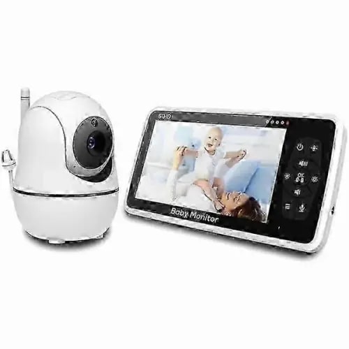 SM50 Video Baby Monitor with Camera and Audio 5" HD Display Night Vision, 960ft Range, 4X Zoom, 2-Way Audio, Temperature Detector | Fruugo AU