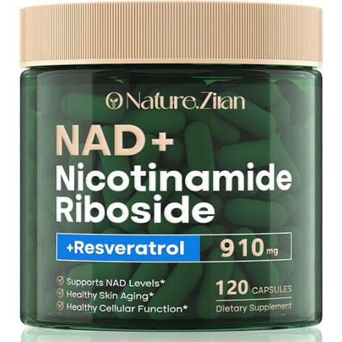 NAD Supplement 120 Capsules, Liposomal Nicotinamide Riboside, Resveratrol, Quercetin, NAD Nicotinamide Riboside Resveratrol 910mg for Women & Men, NAD Supplement for Anti Aging and Cell Regeneration
