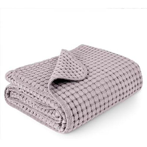 Konssy Waffle Baby Blanket - Soft & Cozy Nursery Swaddle Blanket, Lightweight Toddler Throw for Boys & Girls, Ideal for Wrapping(Purple)