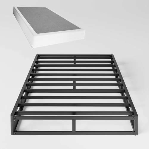 Bedsnus 5 Inch Twin Heavy Duty Metal Box Spring, Mattress Foundation with Fabric Cover, Easy Assembly