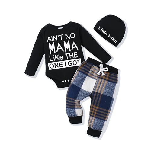 Newborn Infant Baby Boy Clothes Fall Winter Outfits New to The Crew Outfit Toddler Baby Boy Clothes Set