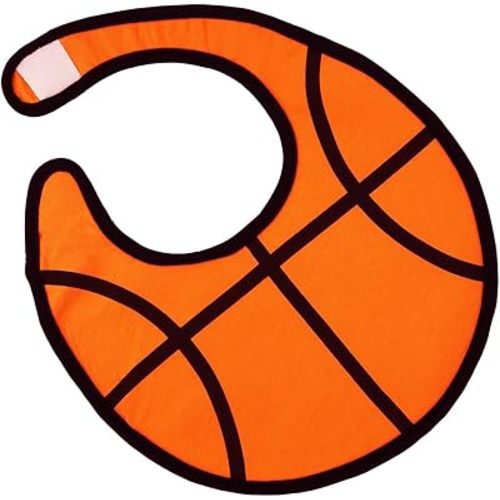 Triple Layer Waterproof Baby Boy Sports Bibs,Cotton Front,Plastic Liner,Polyester Fleece Back,Highly Absorbent Drooling Burp Cloths with Snap for 6-36 Months Boys Girls for Baby Shower( Basketball)