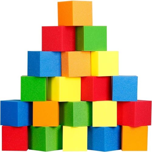 Foam Cubes 72 pcs, 5.9"x5.9"x5.9" Colorful Flame Retardant Foam Pit Blocks Premium Quality Foam Pit Cubes for Trampoline Arenas, Gymnastics, Parkour Courses, Skateboard Parks, Playground(5 Colors)