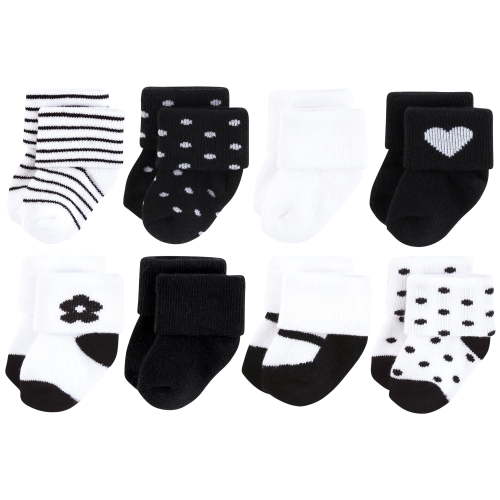 Hudson Baby Terry Socks, 8-Pack, Newborn-12 Months