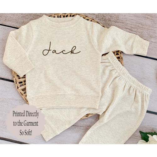 Personalized baby jogger set Custom baby boy outfit Neutral baby gift set baby clothing set Baby name outfit set jogger set for babies