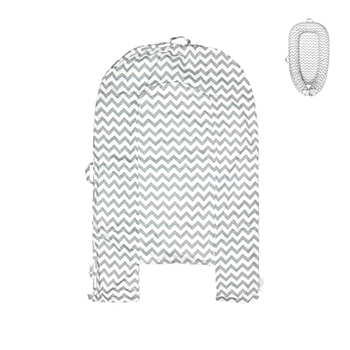 Baby Lounger Cover Only, 100% Cotton Newborn Nest Cover, Soft Portable Baby Nest Replacement Cover for Boys Girls, Breathable Infant Lounger Covers, Baby Essential (Striped Pattern)