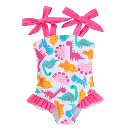 YOUNGER TREE Toddler Swimsuit Girl Color Block Stripe One-Piece Swimwear Baby Girl Bathing Suits