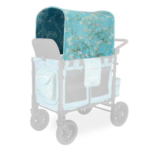 WONDERFOLD Rain Cover for Stroller Wagon - Easy to Install Van Gogh Museum Panoramic Canopy for W2 Elite/Luxe Collapsible Wagon Stroller - Almond Blossom
