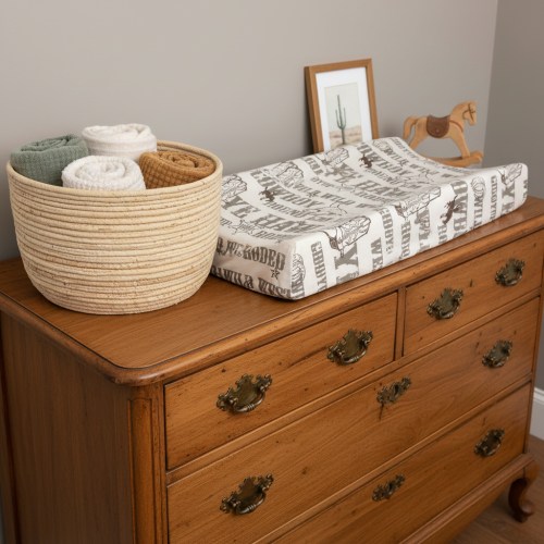 Wild West Cowboy Western Changing Pad Cover