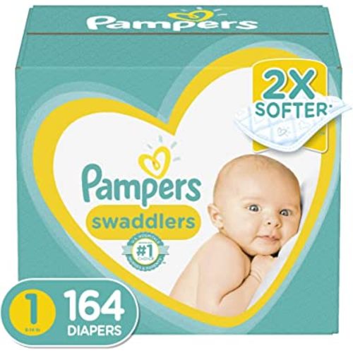 Diapers Newborn/Size 1 (8-14 lb), 164 Count - Pampers Swaddlers Disposable Baby Diapers, Enormous Pack