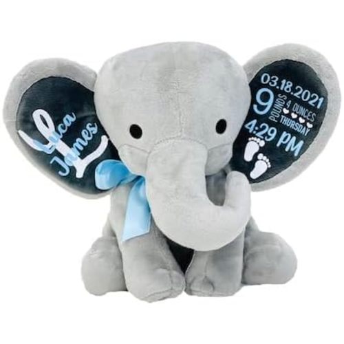 Up2ournecksinfabric, Personalized Keepsake, Stuffed Animal, Newborn, Birth Announcement Stuffed Animal,