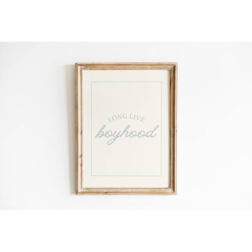 Long Live Boyhood Print, Vintage Style Nursery Print, Baby Boy Nursery, Boys Room Decor, Blue Neutral Nursery Wall Decor, Boy Playroom Decor