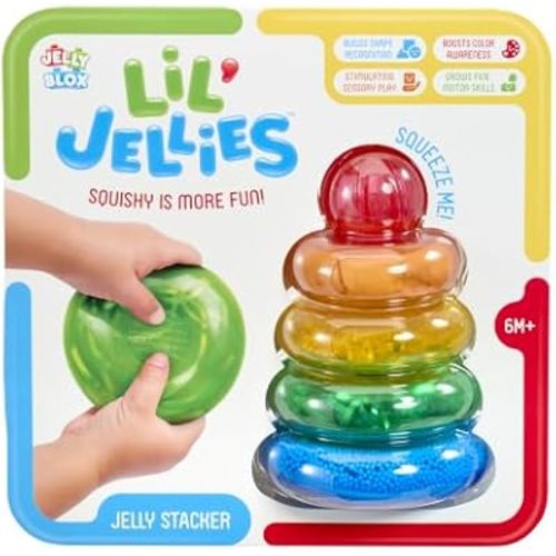 Goliath Lil' Jellies Jelly Stacker Toy | Squeeze, Squish, Stack Soft Rings