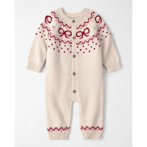 Baby Girl Organic Cotton Fair Isle Sweater Knit Jumpsuit - Little Planet | Carter's