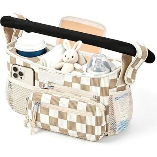Femuar Universal Stroller Organizer, Stroller Caddy with Cup Holder