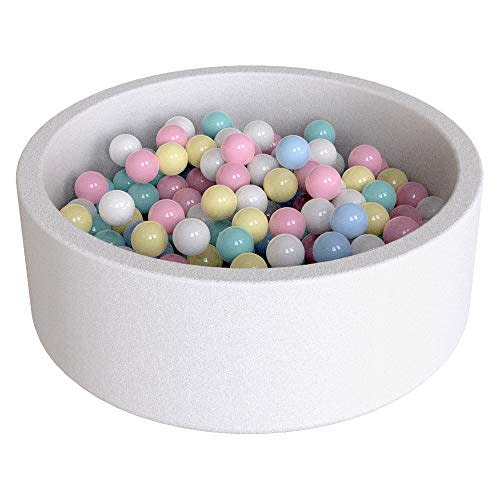 Wonder Space Deluxe Kids Round Ball Pit, Premium Handmade Kiddie Balls Pool, Soft Indoor Outdoor Nursery Baby Playpen, Ideal Gift Play Toy for Children Toddler Infant Boys and Girls (Off-White)