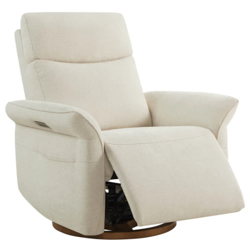 Vinca Power Swivel Nursery Glider Recliner with Power Lumbar & Headrest LINEN