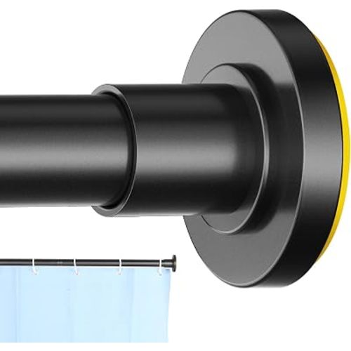 CorkLatta 1" Heavy Duty Black Shower Curtain Rod 31 to 80 Inch,Adjustable