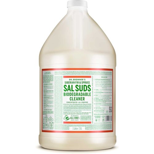 Dr. Bronner's - Sal Suds Biodegradable Cleaner (1 Gallon) - All-Purpose, Pine Cleaner for Floors, Laundry and Dishes, Concentrated, Cuts Grease and Dirt, Powerful Formula