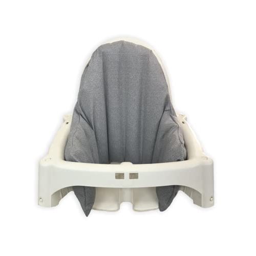 High Chair Cover for IKEA Antilop,Cotton Cover for Inflatable Cushion, Cushion Cover for High Chairs for Babies and Toddlers, High Chair Accessories (Rolled Grey)