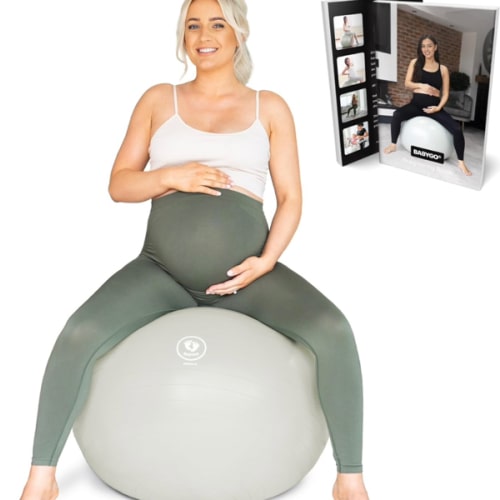 BABYGO® Birthing Ball for Pregnancy & Labor + Our Award Winning Book - Exercise, Birth & Recovery Plan, 5X Stronger Than a Yoga Ball with Eco Friendly Material