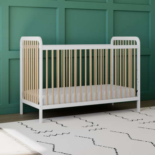 Storkcraft Pasadena 3-in-1 Convertible Baby Crib, White and Driftwood