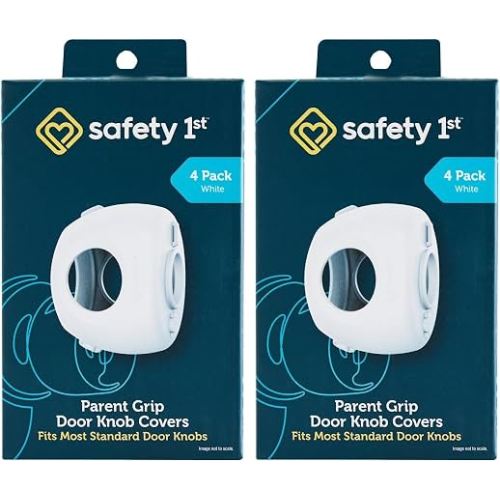 Safety 1st Parent Grip Door Knob Covers, White, One Size (HS3260600), Packaging May Vary (Pack of 8)