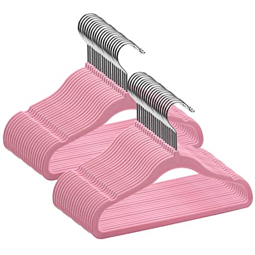 GoodtoU Baby Hangers Pink for Clothes, Kids Velvet Hangers Non Slip Children Hanger for Closet