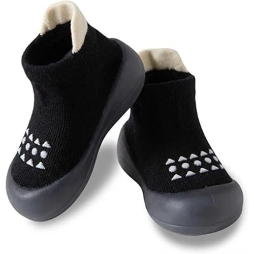 Hstyle Baby Sock Shoes Toddler Walking Shoes Infant Non-Slip Slippers Soft Rubber Sole Sneakers for Baby Boys Girls