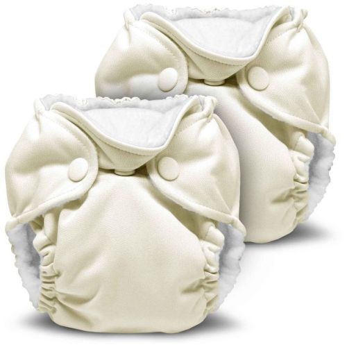 Kanga Care Lil Joey Newborn All in One AIO Cloth Diaper (2pk) Almond Cream 4-12 lbs