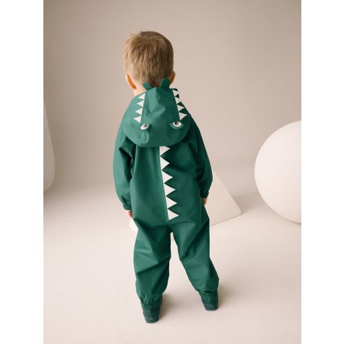 Green Crocodile Waterproof Fleece Lined Puddlesuit (3mths-7yrs)