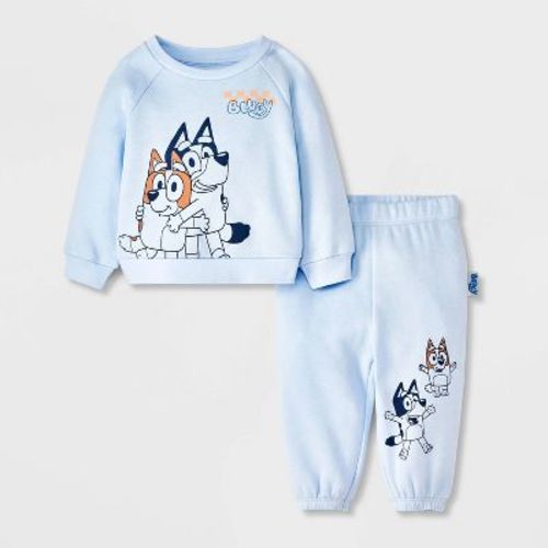 Baby Boys' 2pc Bluey Bingo Fleece Sweatshirt & Pants Set - Blue