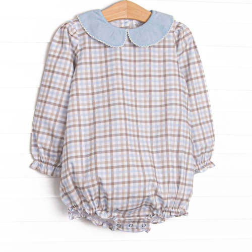 Family Favorites Collared Bubble, Blue Plaid – Stitchy Fish