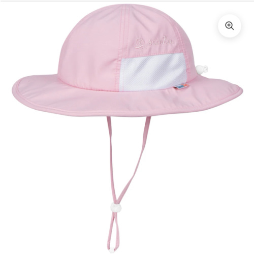 Kids Wide Brim Sun Hat "Fun Sun Day Play Hat" - Pink