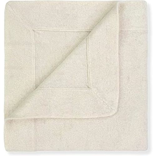 Jet&Bo BABY 100% Cashmere Baby Blanket Luxe Knit Design in Natural - 32" x 40" - Ultra Soft, Hypoallergenic & Temperature Regulating - Gift Box and Card Included