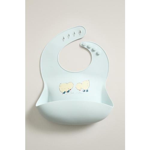 KIDS' SILICONE CHICK BIB - Blue | ZARA United States