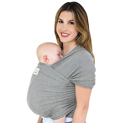 KeaBabies Baby Wrap Carrier - All in 1 Original Breathable Baby Sling, Lightweight,Hands Free Baby Carrier Sling, Baby Carrier Wrap, Baby Carriers for Newborn,Infant, Baby Wraps Carrier (Classic Gray)