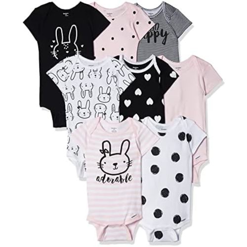 Gerber Baby Girls' 8-pack Short Sleeve Onesies Bodysuits