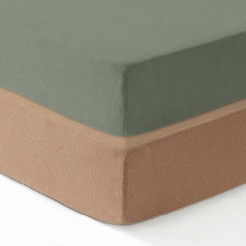 Dreamology Crib Sheets, 2 Pack 100% Cotton Jersey Fitted Sheets for Standard Cribs, 52" x 28", Soft & Breathable